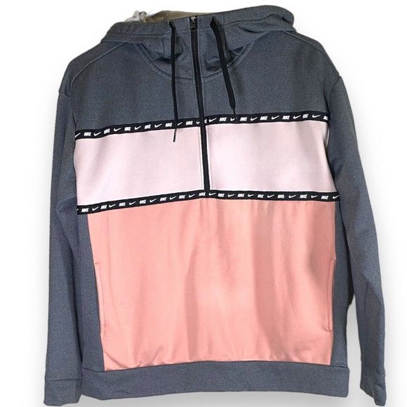 Nike Sweaters - NIKE Women's Therma Colorblocked Half-Zip Training Hoodie Size XS